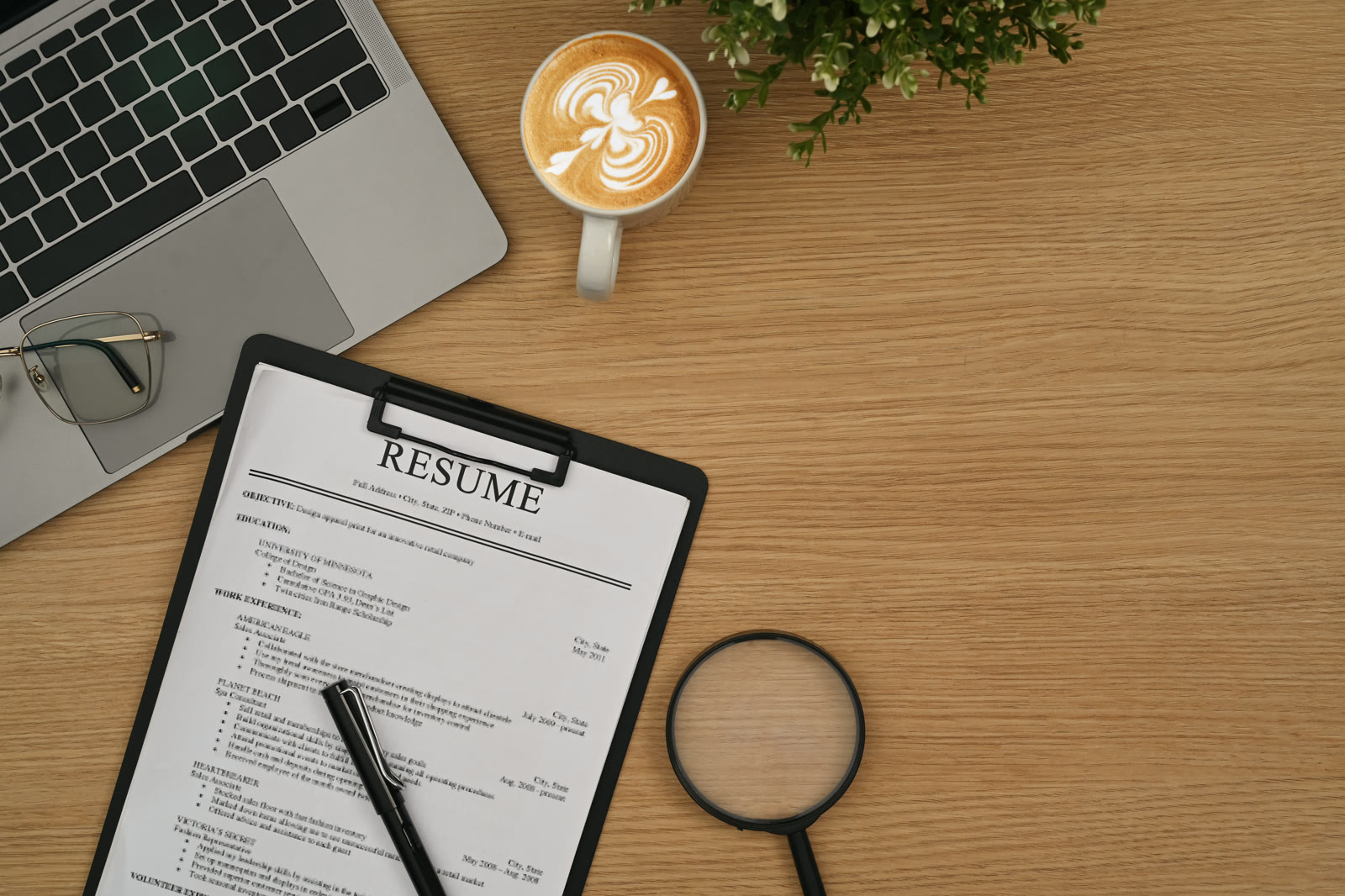 A résumé being reviewed before the agent tailors and submits it